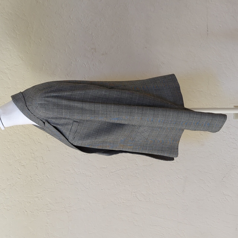 Worthington Stretch Black Glen Plaid Single Button Blazer Suit Jacket Size 12 - Picture 3 of 7